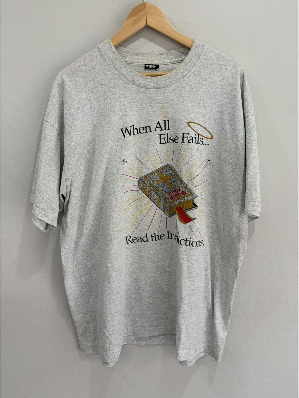 Vintage Bible Instructions Tee Shirt Jesus xxl